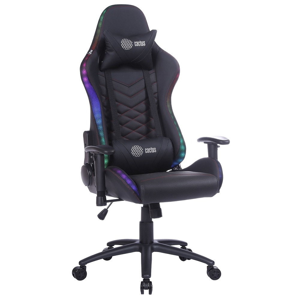Кресло игровое Cactus CS-CHR-0099BLR черный/красный эко.кожа металл [1660794]