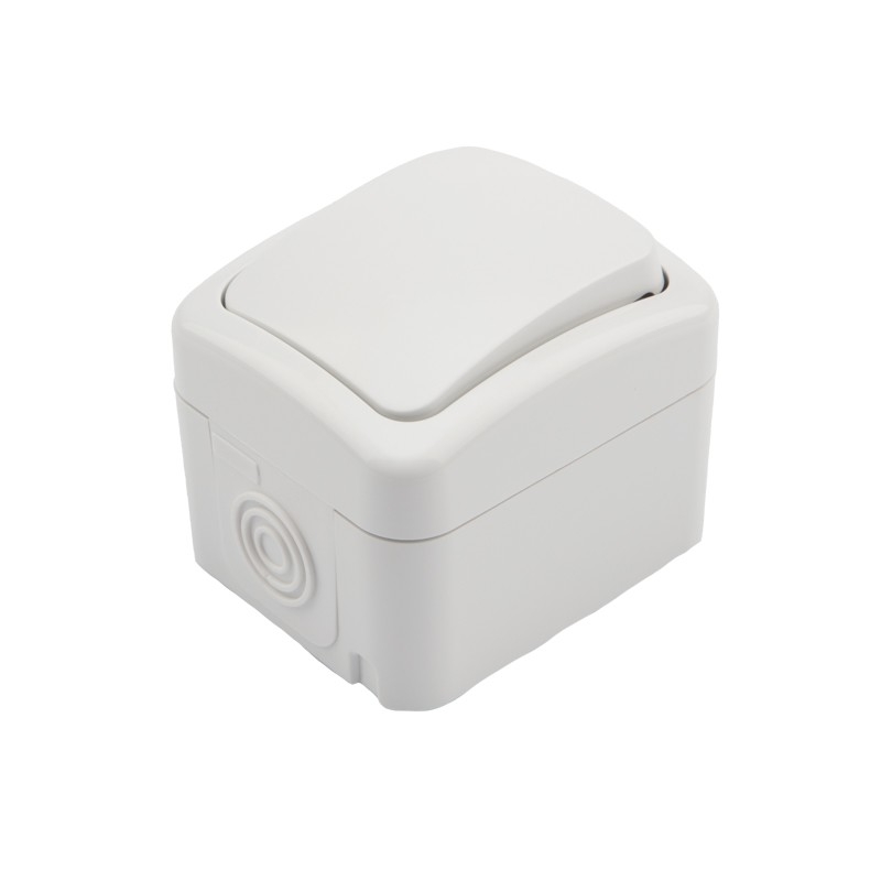Rexant KR-78-0601 Выключатель одноклавишный KRANZ Mini OG открытой установки, IP54 белый