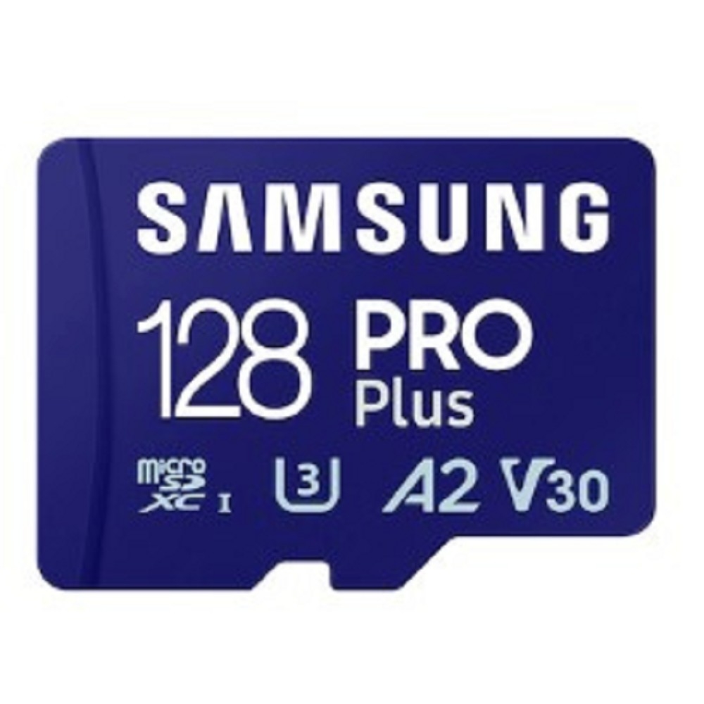 Флеш карта microSDXC 128GB Samsung PRO Plus Class 10, A2, V30, UHS-I (U3), W 130 МБ/с, R 180 МБ/с, адаптер на SD