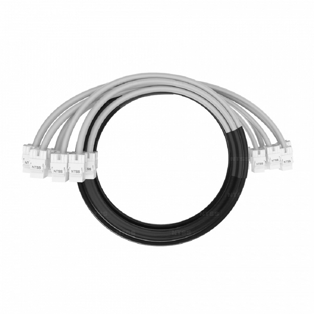 NTSS Кабельная сборка NTSS PREMIUM 6pc, UTP CAT6, оконцована разъемами KEYSTONE RJ45 UTP CAT6, заделка в чулке, вывод 0.6м, длина 3м, LSZH, серый NTSS-PC-PM-6-UTP-RJ45KJ-6-S-0.6-3.0-LSZH-GY