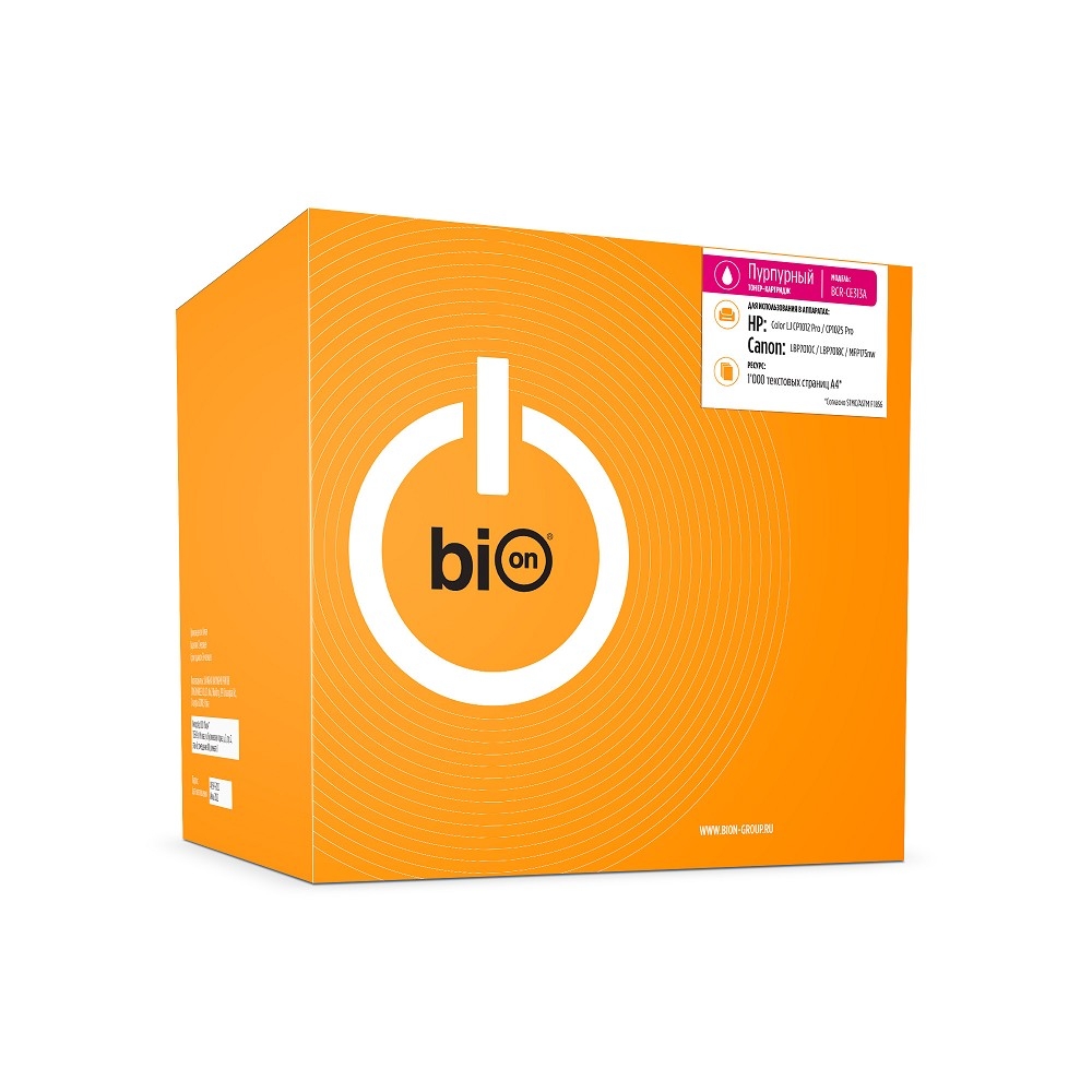 Bion BCR-CE313A Картридж для HP {LaserJet CP1012 Pro/CP1025 Pro; Canon LBP7010C/LBP7018C/MFP175nw }(1000  стр.),Пурпурный, с чипом