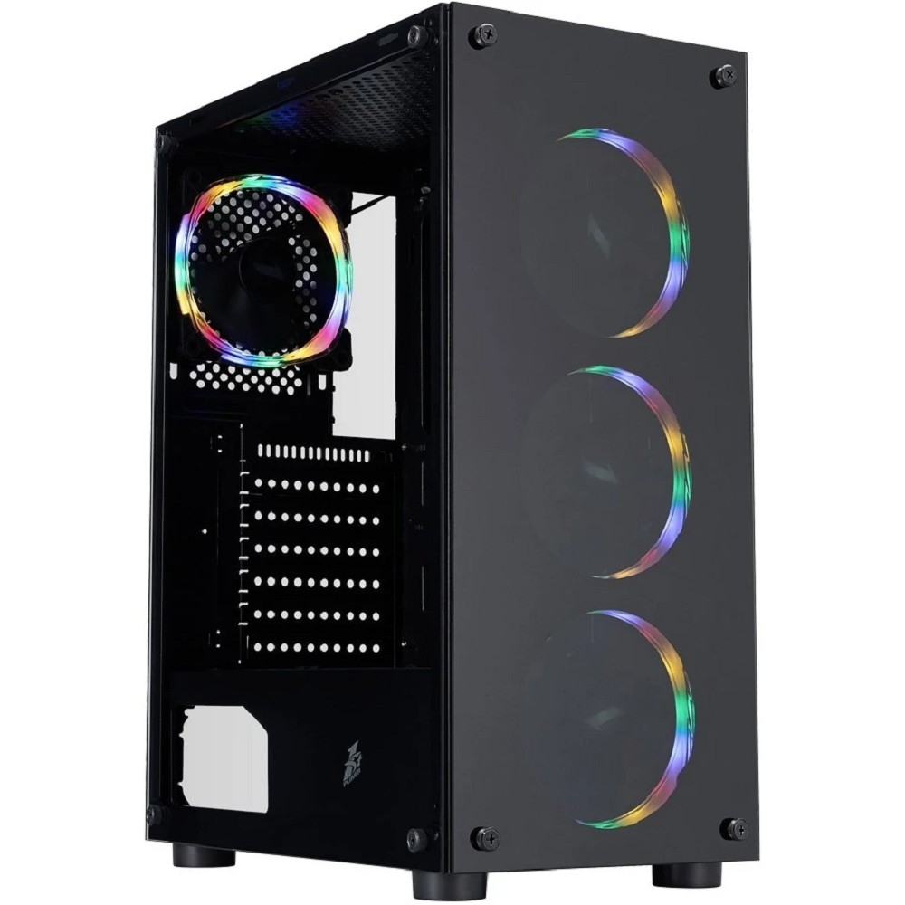 <117416> Корпус 1STPLAYER FIRE DANCING V3-B FRGB ATX чёрный [V3-B-BK-4FS1]