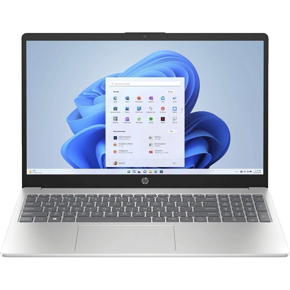 Ноутбук HP Inc. 15-fc0165nia - 15.6", 1920x1080 (Full HD), AMD Ryzen 3 7320U, LPDDR5 8 ГБ, SSD 512 ГБ, AMD Radeon 610M, Bluetooth, Wi-Fi, серебристый, FreeDOS, BA5K9EA
