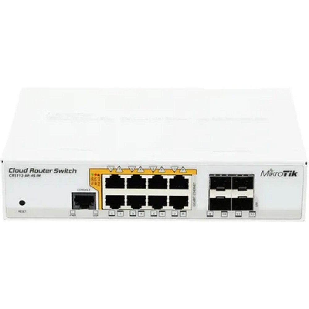 MikroTik CRS112-8P-4S-IN Коммутатор управляемый, 8х10/100/1000 Ethernet, 4 x SFP ports