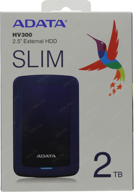 ADATA <AHV300-2TU31-CBL> HV300 USB3.1 Portable 2.5" HDD 2Tb  EXT  (RTL)