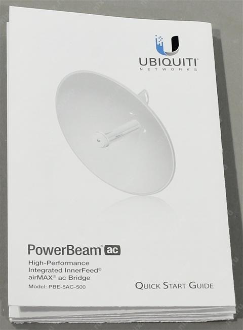 UBIQUITI <PBE-5AC-500> PowerBeam Outdoor 5Ghz PoE Access Point (1UTP 1000Mbps,airMAX  aс, 450Mbps, 27dBi)