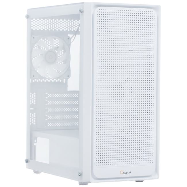 Ocypus Gamma-C50-WHG400XX-GL Корпус ПК без блока питания/ Case Ocypus Gamma C50 WH ARGB, Mini-Tower, TG,  4x120mm  ARGB,