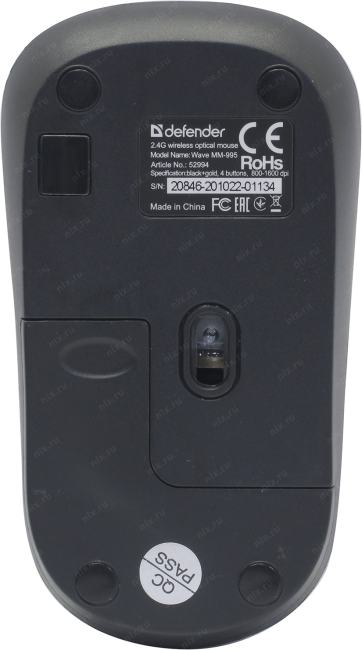 Defender Wave Wireless Optical Mouse <MM-995> (RTL)  USB 4btn+Roll <52994>