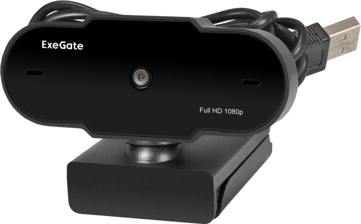 ExeGate GoldenEye C300 Full HD (матрица 1/4" 2 Мп, 1920х1080, 1080P, USB, фиксированный фокус, микрофон с шумоподавлением, универсальное крепление, кабель 1,2 м, Windows® 7/8/10/11, Mac OS 10.6 и выше
