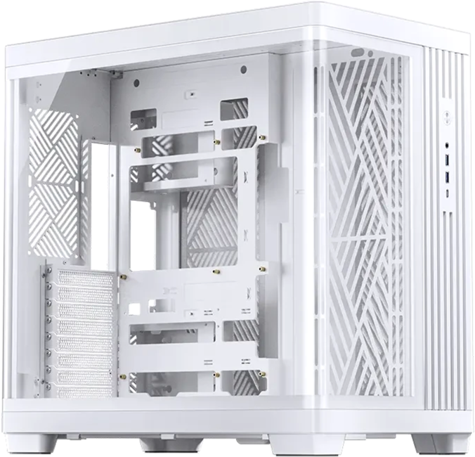 Корпус JONSBO TK-4 White, TG (aquarium), mini-ITX, mATX,  ATX,  белый