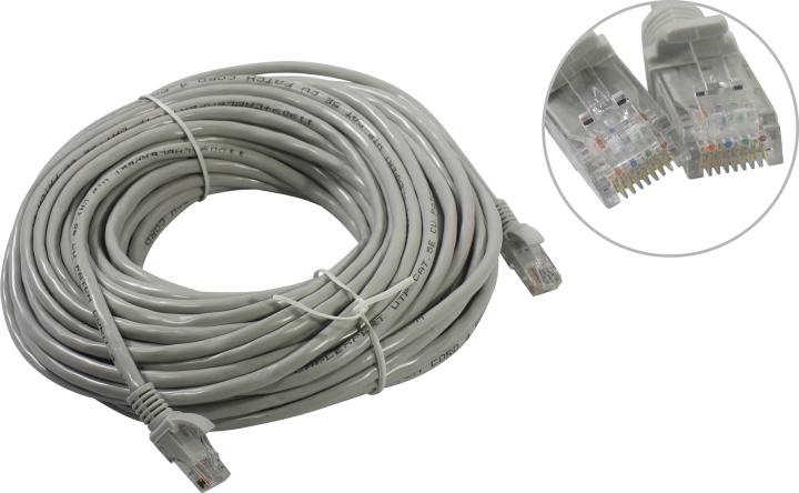 Cablexpert Патч-корд медный UTP PP10-20M кат.5, 20м, литой, многожильный (серый)