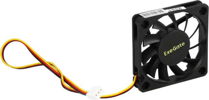 Exegate EX297027RUS Вентилятор 12В DC ExeGate EX06010B3P (60x60x10 мм, 2-Ball (двойной шарикоподшипник), 3pin, 2000RPM, 16dBA)