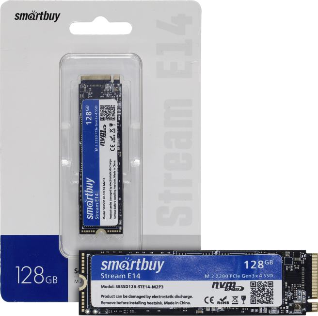 SSD 128 Gb M.2 2280 M Smartbuy Stream E14  <SBSSD128-STE14-M2P3> 3D TLC