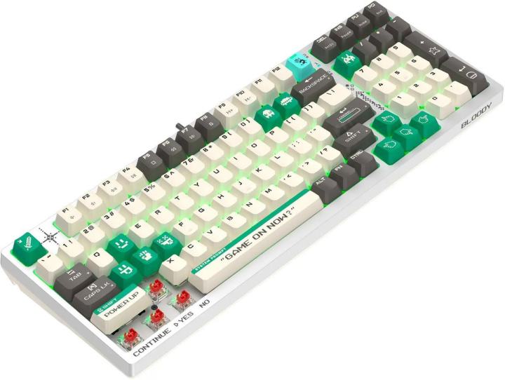 Клавиатура A4Tech Bloody S98 Pixels Green механическая белый/бежевый USB for  gamer LED (S98)