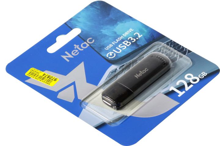 USB накопитель Netac - UA61B, USB Type A (USB 3.2 Gen 1), 128 ГБ, цвет серый, NT03UA61B-128G-32GM