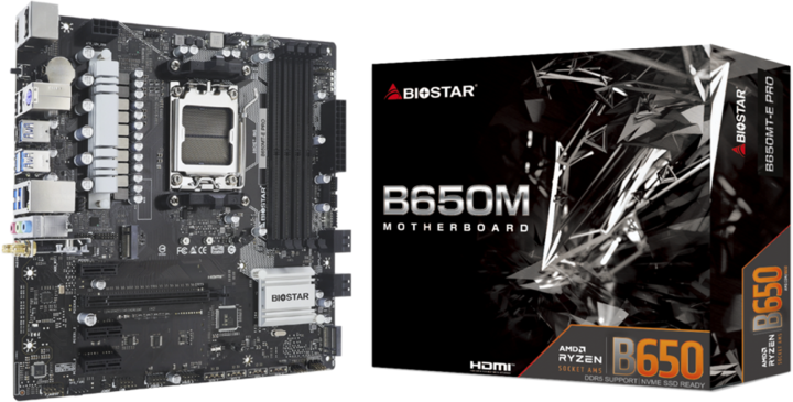 Материнская плата Biostar B650MT-E PRO, AM5, B650, DDR5, mATX