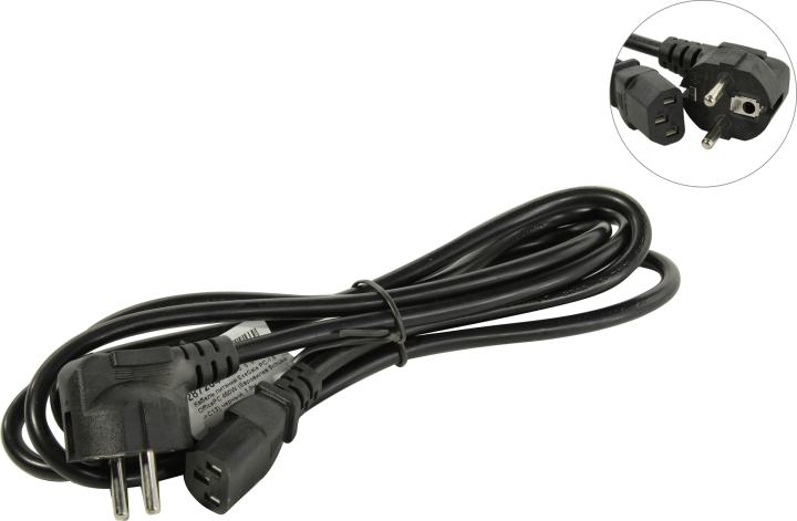 Exegate EX287264RUS Кабель питания ExeGate PC-1,8 OfficePC 450W (Евровилка Schuko ->С13) черный, 1.8м