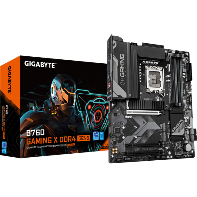 GIGABYTE B760 GAMING X D4 GEN5 (RTL) LGA1700 <B760> 3xPCI-E HDMI+DP 2.5GbLAN SATA  ATX  4DDR4