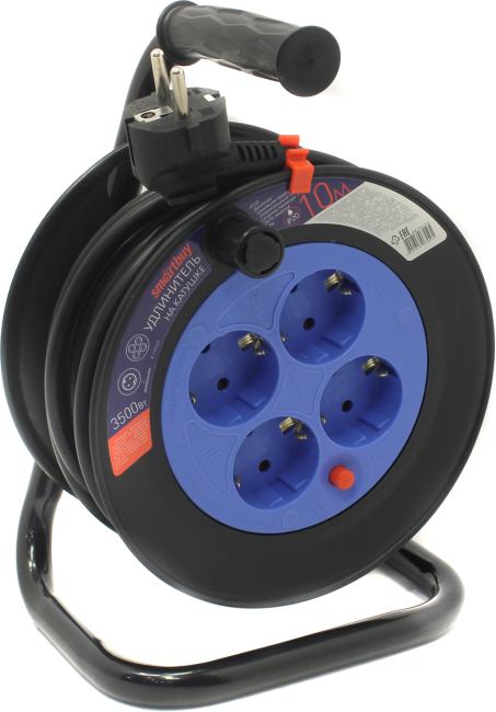 Smartbuy <SBE-16-4-10-Z> Удлинитель на катушке <10м>  (4 розетки, 3.5кВт)