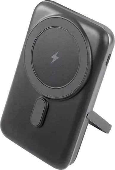 Внешний аккумулятор портативный TTEC ReCharger Pro M LCD 10.000mAh MagSafe Compatible PD 20W Powerbank с подставкой. Цвет: черный