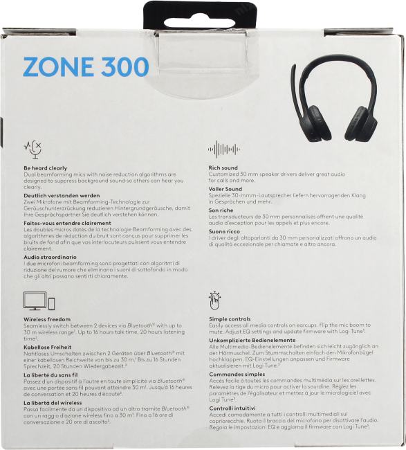 Logitech Zone 300 <981-001407> (гарнитура, Bluetooth,  с рег. громкости)