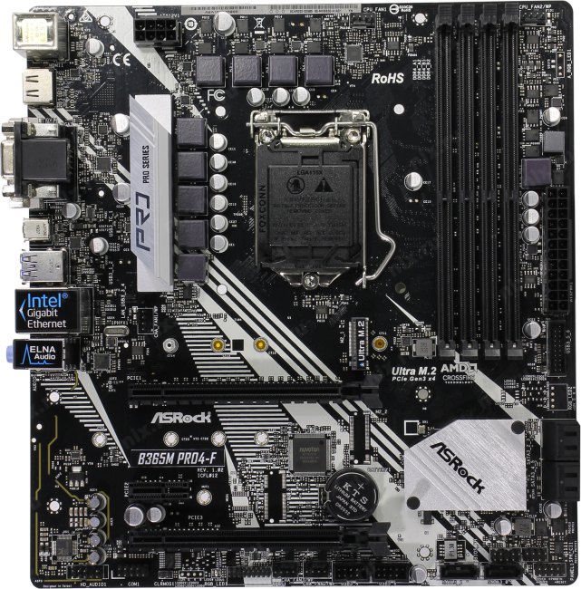 ASRock B365M PRO4-F (RTL) LGA1151 <B365> 2xPCI-E Dsub+DVI+HDMI GbLAN SATA  MicroATX  4DDR4
