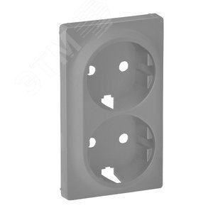 LEGRAND 754952 Valena LIFE Лицевая панель для двойной силовой розетки  2х2К+З  Алюминий
