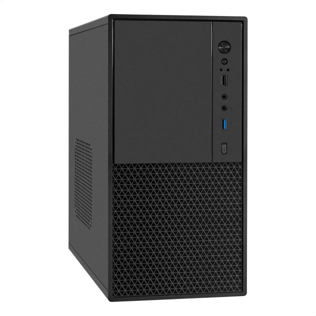 Exegate EX299243RUS Корпус Minitower ExeGate BAA-308MUC-UNS500 (mATX, БП UNS500 с вент. 12см, 1*USB+1*USB3.0+1*TypeC, HD Audio, черный)