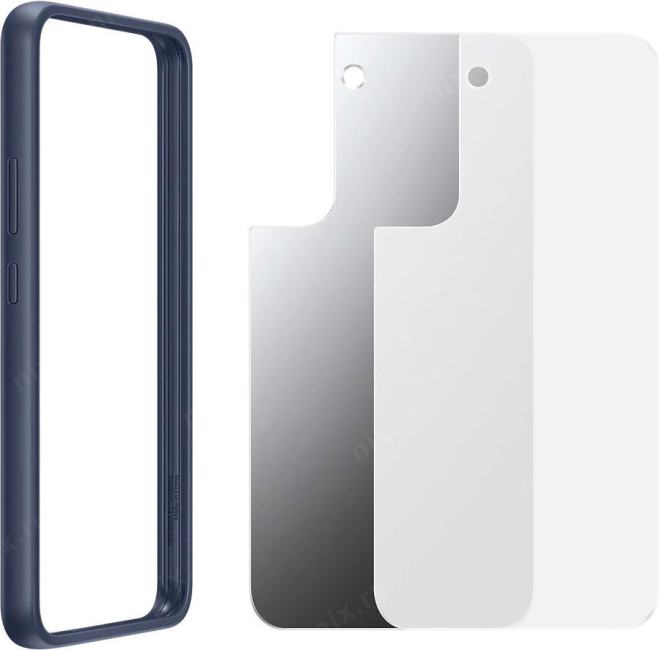 (EF-MS906CNEGRU) Чехол (клип-кейс) Samsung для Samsung Galaxy S22+ Frame  Cover  темно-синий/прозрачный