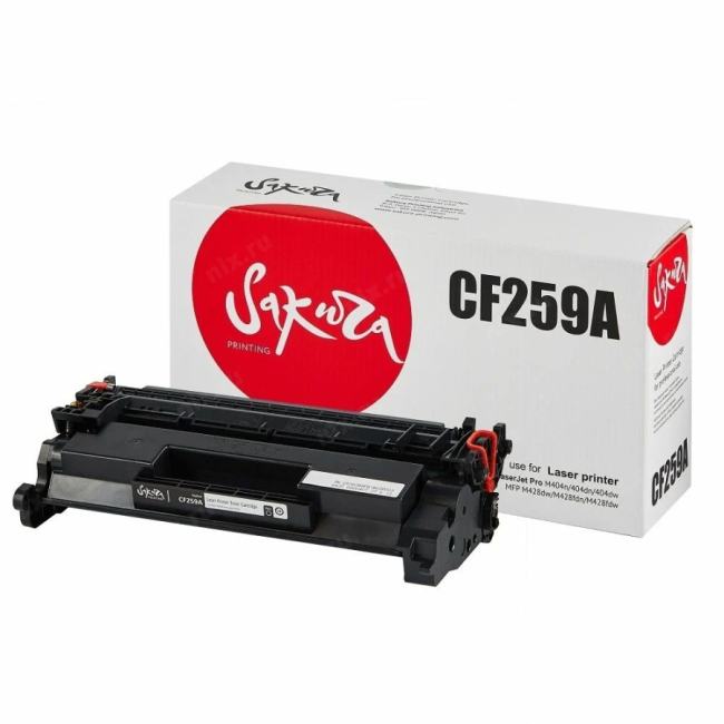 Картридж Sakura CF259A, черный, 3000 к., без чипа