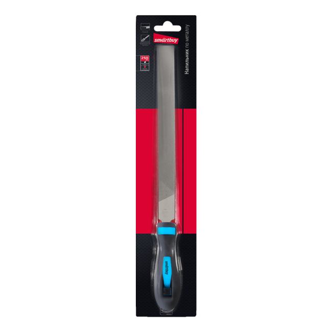 SBT-TF-250Fp2 Напильник по металлу плоский, 250 мм, прорезиненная рукоятка, Smartbuy tools
