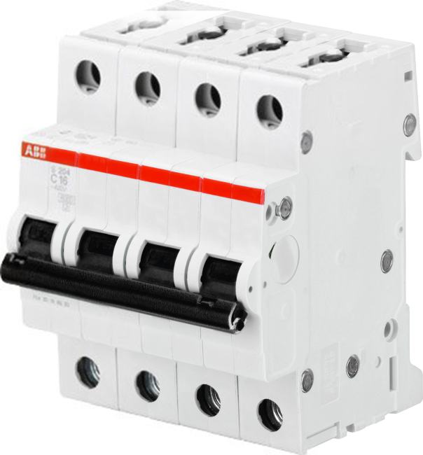 ABB 2CDS254001R0504 Выключатель автоматический четырехполюсный 50А С S204 6кА  (S204 C50) (2CDS254001R0504)