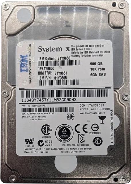 HDD 900 Gb SAS IBM  <81Y3805>  2.5"
