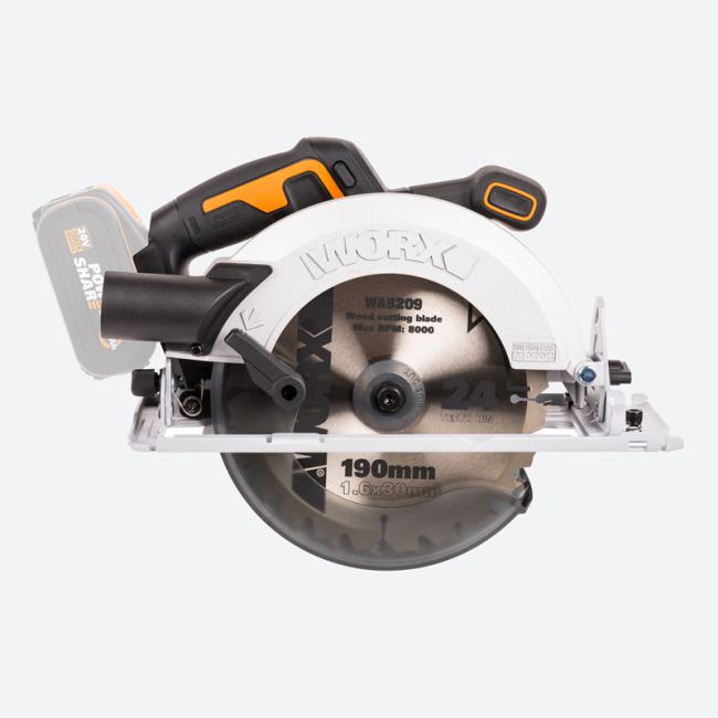 Пила циркулярная WORX WX520.9, аккумуляторная, 190 мм, без АКБ и ЗУ