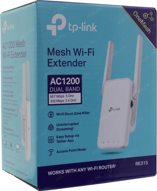 TP-Link <RE315> Mesh Wi-Fi Extender (1UTP  100Mbps, 802.11a/b/g/n/ac, 867Mbps)