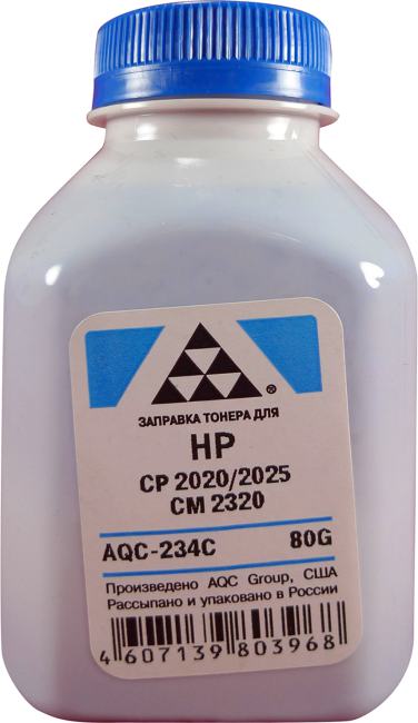 Тонер AQC-234C Cyan (HP LJ  CP2020/2025/CM2320) 80 гс.Россия