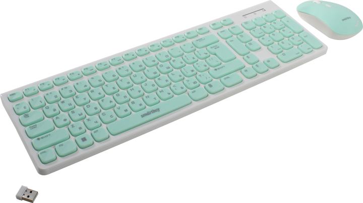 Комплект клавиатура+мышь Smartbuy (SBC-250288AG-WG) ONE 250288AG бело-зеленый