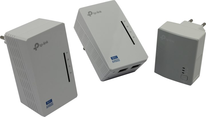 Сетевой адаптер AV600 Powerline Wi-Fi 3-pack KIT, Qualcoмм, 300Mbps at 2.4GHz,802.11b/g/n,600Mbps Powerline, 3-pack(1* TL-PA4010 & 2*TL-WPA4220)