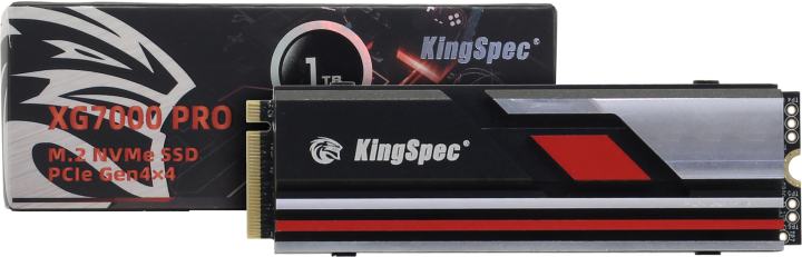 Диск SSD Kingspec - XG7000 PRO, игровой, M.2 2280, 1 ТБ, PCIe 4.0 NVMe x4, speed write-5400МБ/с read-7500МБ/с, XG7000-1TB PRO