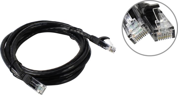 Патчкорд литой iOpen (7/0.20) UTP кат.6 черный 2m <ANP612B-BK-2M>