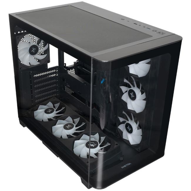 QR500-2FA36A-1FC12A-C6-UC Корпус XASTRA QR500 7ARGB-FC-C6-UC Black ATX/Aquarium/ 2 Curve Glass /2x360mm+1*120mm ARGB PW