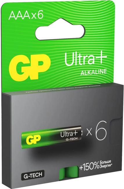 GP 24AUPA21-2CRB6 96/768 Батарея GP Ultra Plus Alkaline 24AUPA21-2CRB6 AAA  (6шт)  блистер
