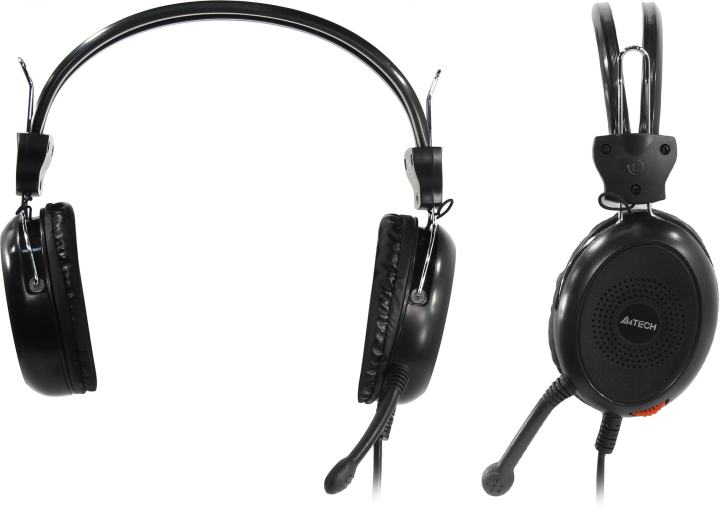 A4Tech HS-30, Black {Гарнитура, накладные, 20-20000Гц,32 Ом, 102дБ, микр фиксирован, кабель 2м, 2 x mini jack 3.5 mm}
