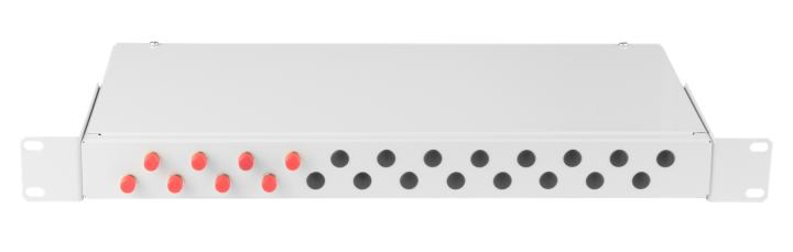 NMF-RP08FCUS2-WS-ES-1U-GY Оптический кросс NIKOMAX 19", 1U, укомпл на 8 портов FC/UPC, SM  9/125  OS2,  серый, полный