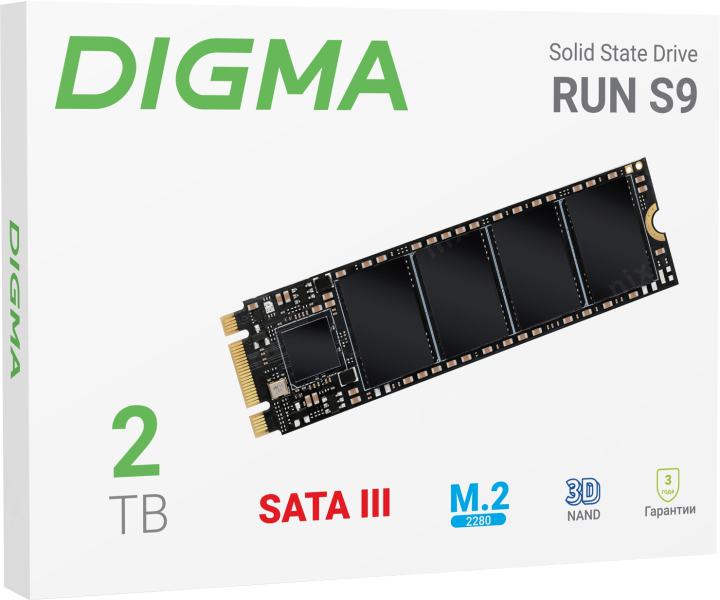 SSD 2Tb M.2 2280 B&M 6Gb/s Digma RUN S9 <DGSR1002TS93T>  3D TLC <1891167>