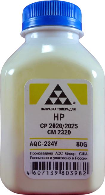 Тонер HP CP2020/2025/CM2320 Yellow, (фл.80г.) AQC фас. Россия