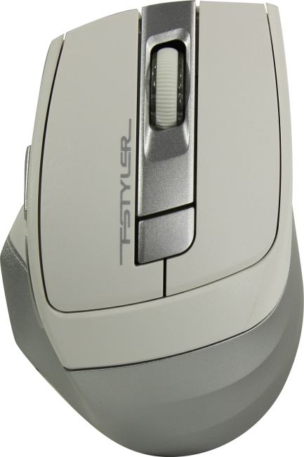 A4Tech FSTYLER Wireless&Bluetooth Optical Mouse <FB35 Ice White>  (RTL) USB 6btn+Roll