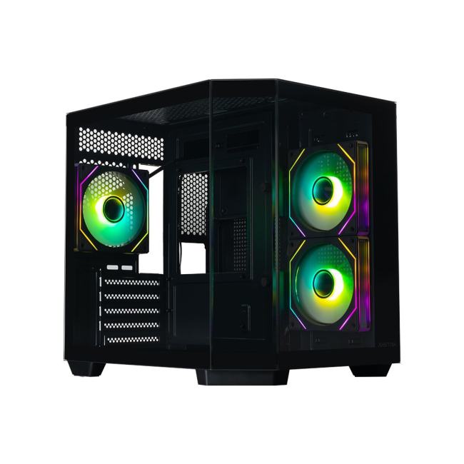 QT400M-3FM12A-C6-AC XASTRA QT400M 3ARGB-C6-AC Black mATX/Aquarium/Screewless/3x120mm ARGB PWM FM fans/Argb+PWM HUB 6por