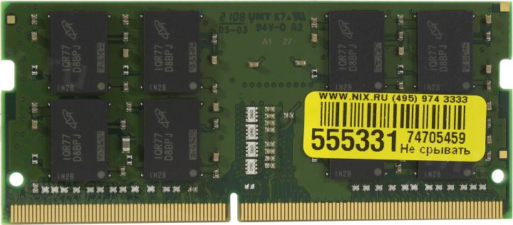 Kingston <KCP432SD8/16> DDR4 SODIMM 16Gb  <PC4-25600> (for NoteBook)