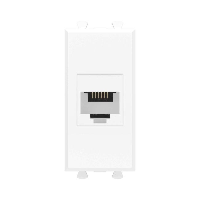 Телефонная розетка DKC 4400611 RJ-12 без шторки модульная, "Белое  облако",  1  модуль, "Avanti"